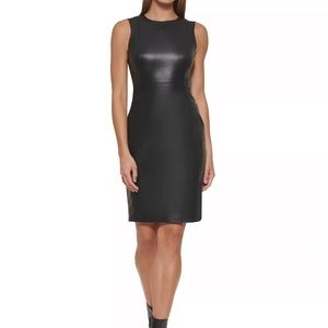 NWT Calvin Klein Faux Leather Dress, size 6.